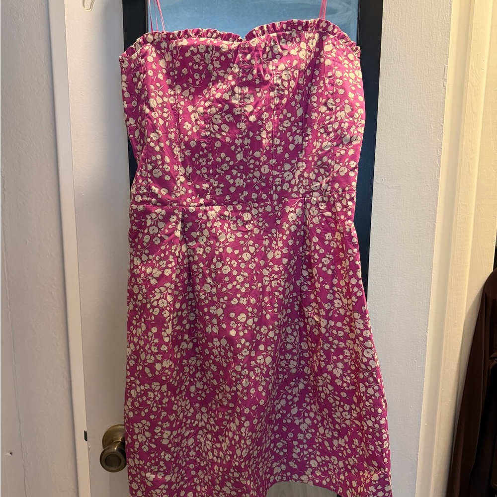 Strapless Pink Floral Sundress